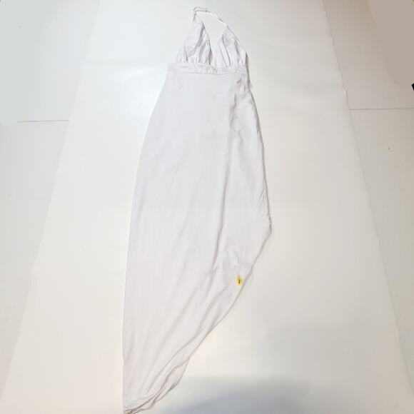 Superdown Mia Drape Slit Dress in White Small - Picture 11 of 14